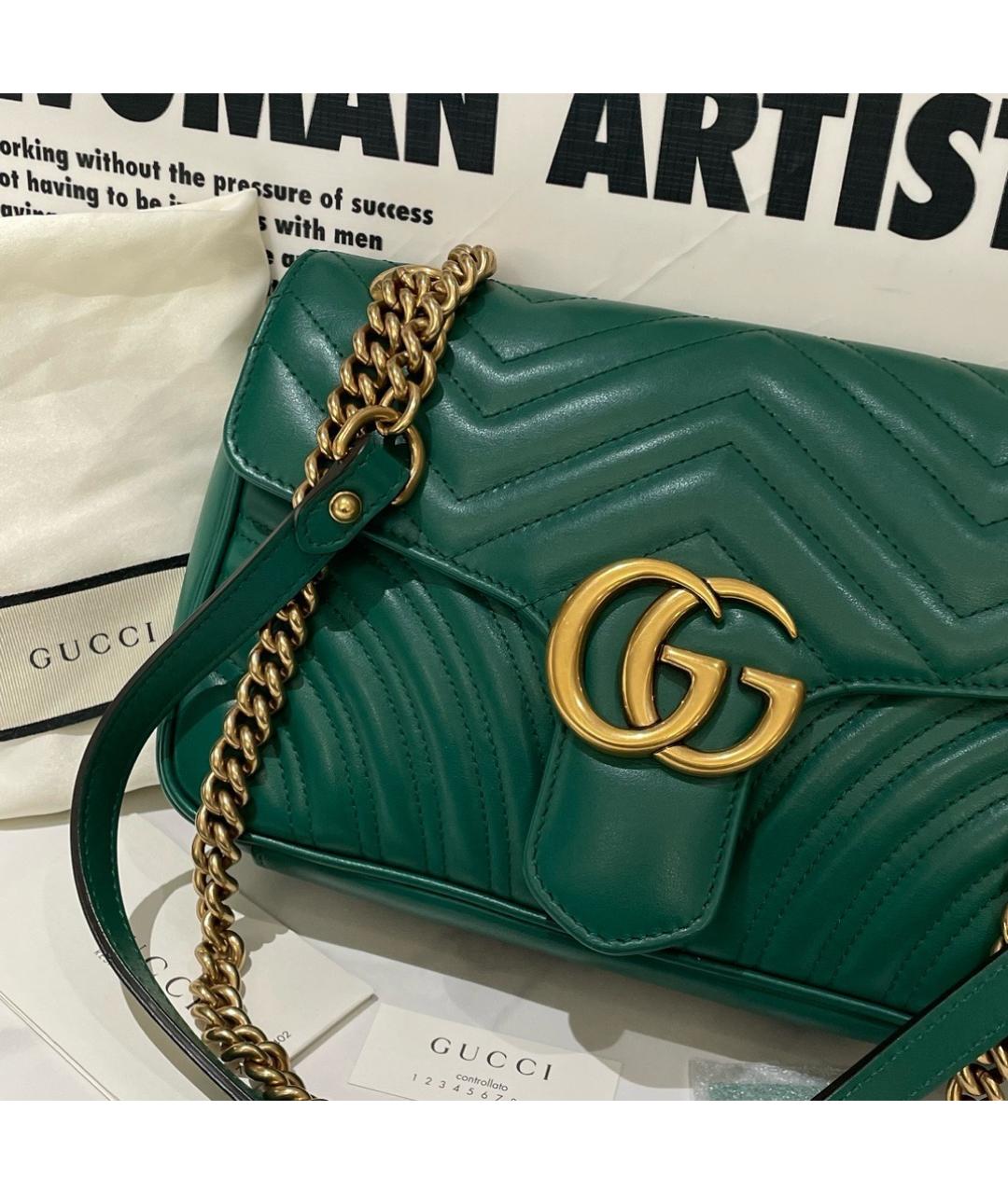 GUCCI Зеленая кожаная сумка через плечо, фото 2