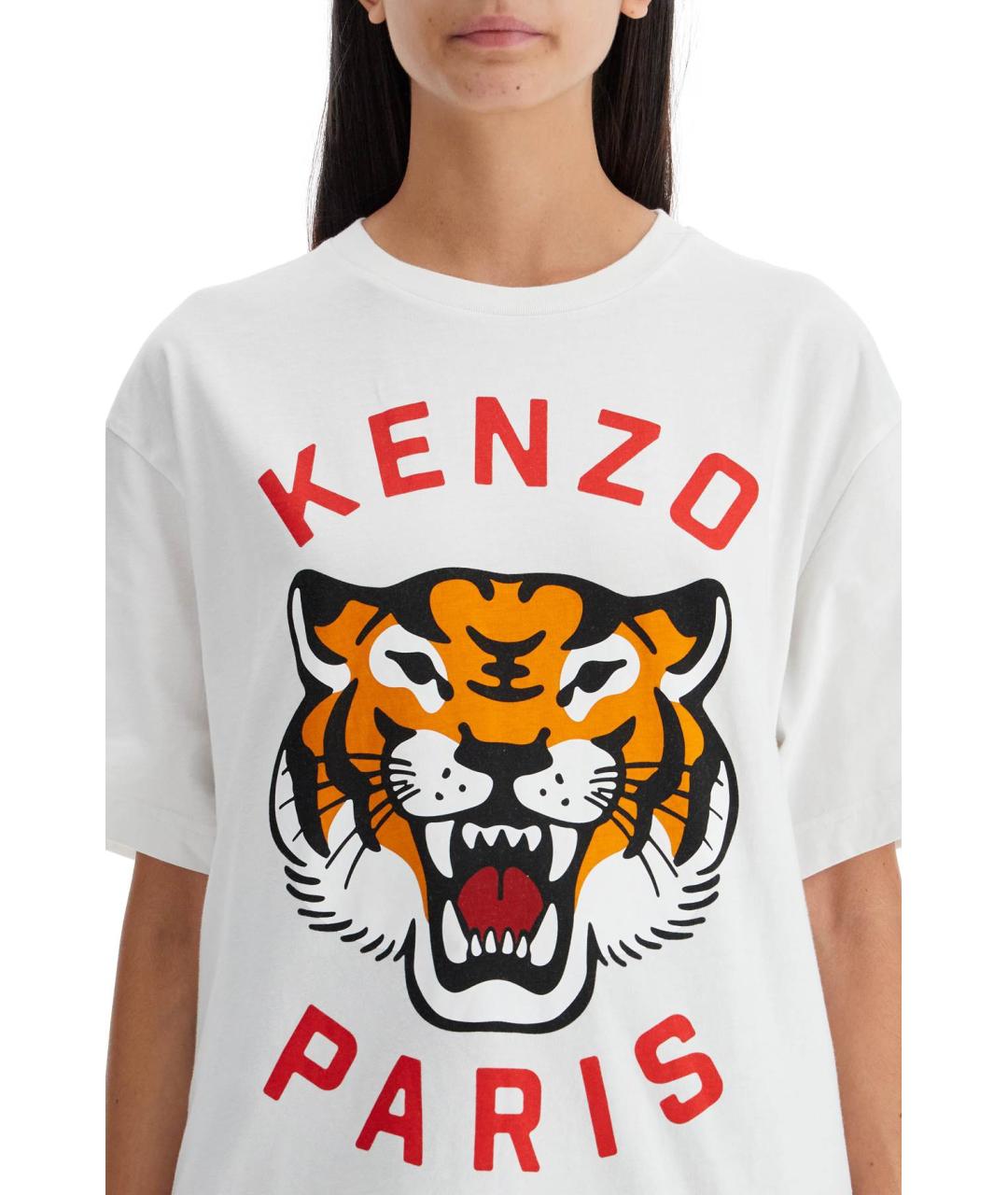 KENZO Белая хлопковая футболка, фото 4