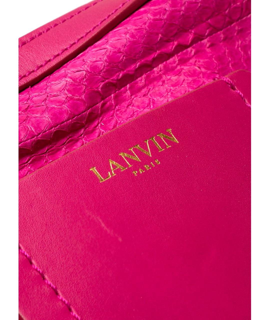 LANVIN Розовая сумка с короткими ручками из экзотической кожи, фото 4