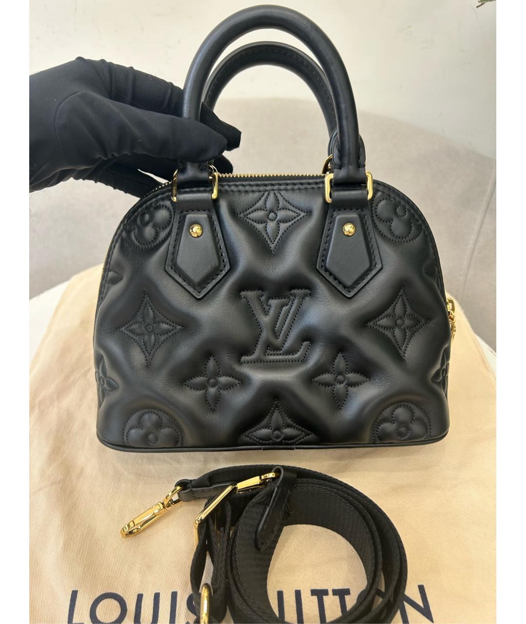 LOUIS VUITTON Черная кожаная сумка через плечо, фото 9