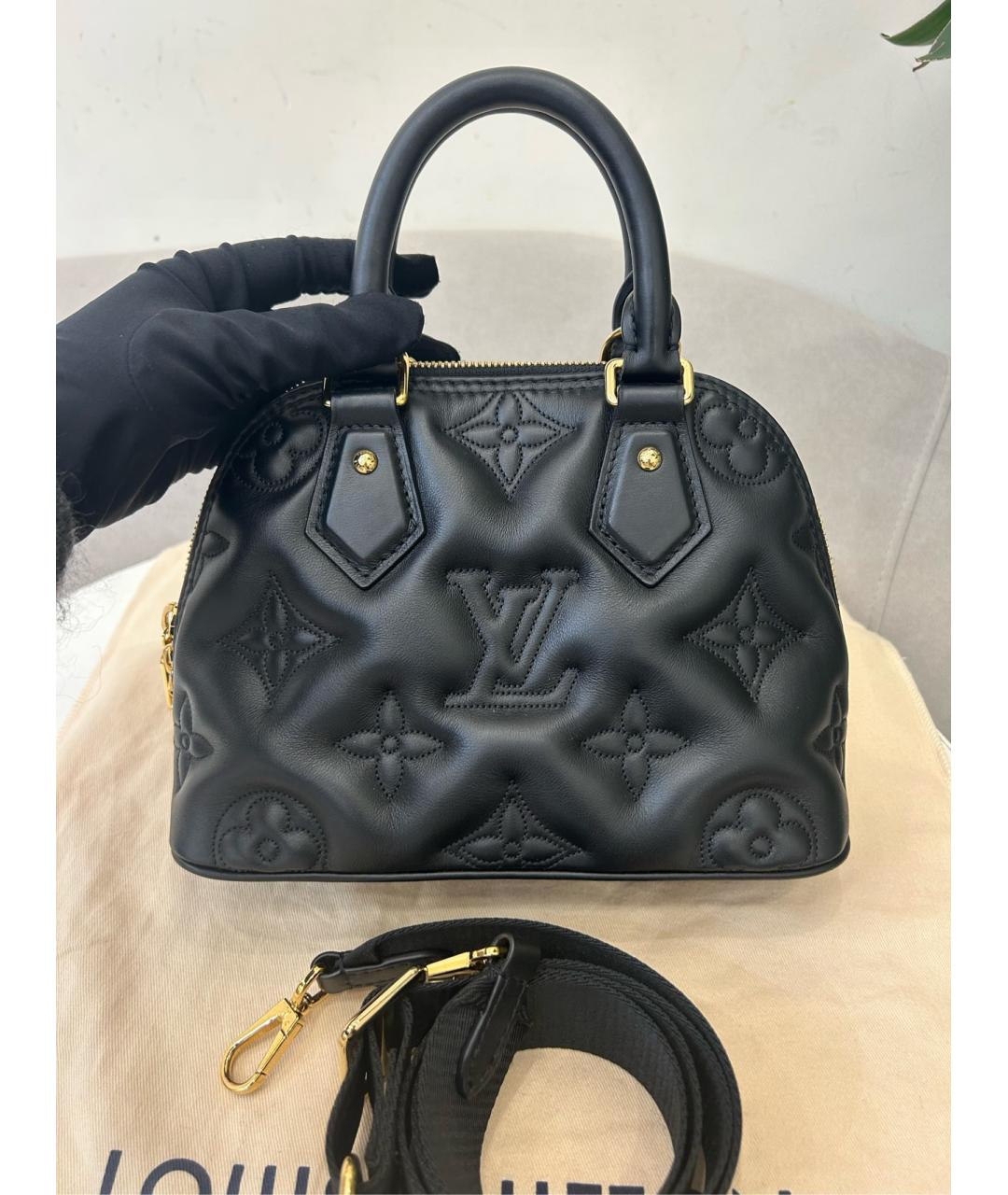 LOUIS VUITTON Черная кожаная сумка через плечо, фото 2