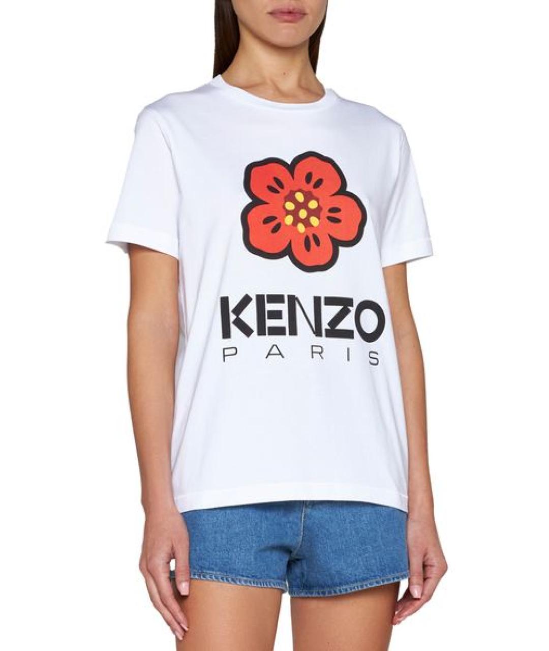 KENZO Белая хлопковая футболка, фото 2