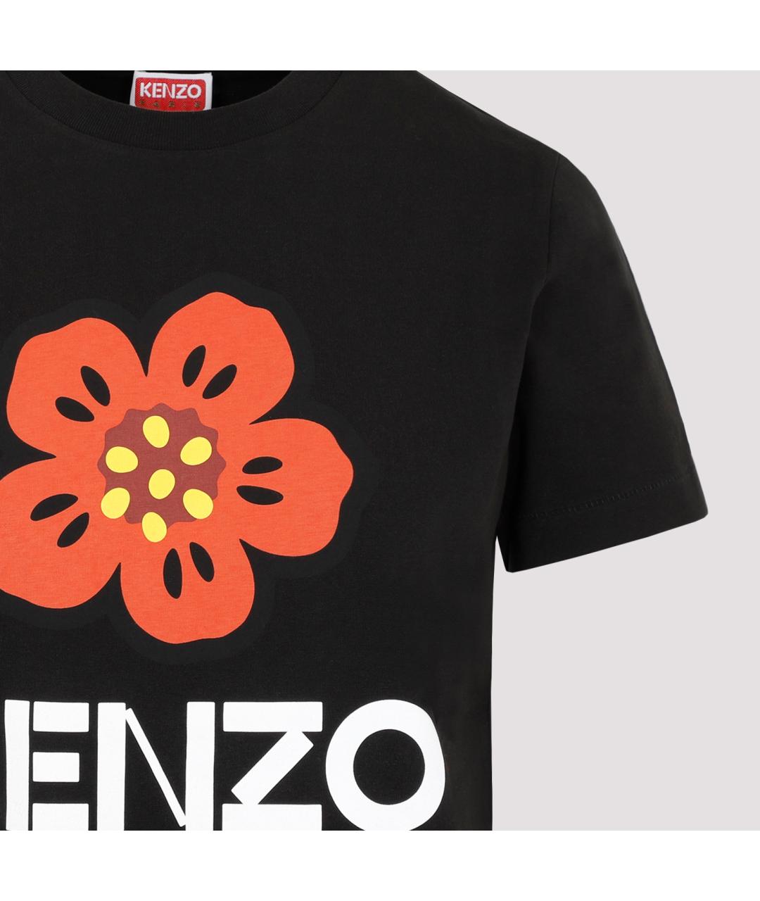 KENZO Черная хлопковая футболка, фото 4