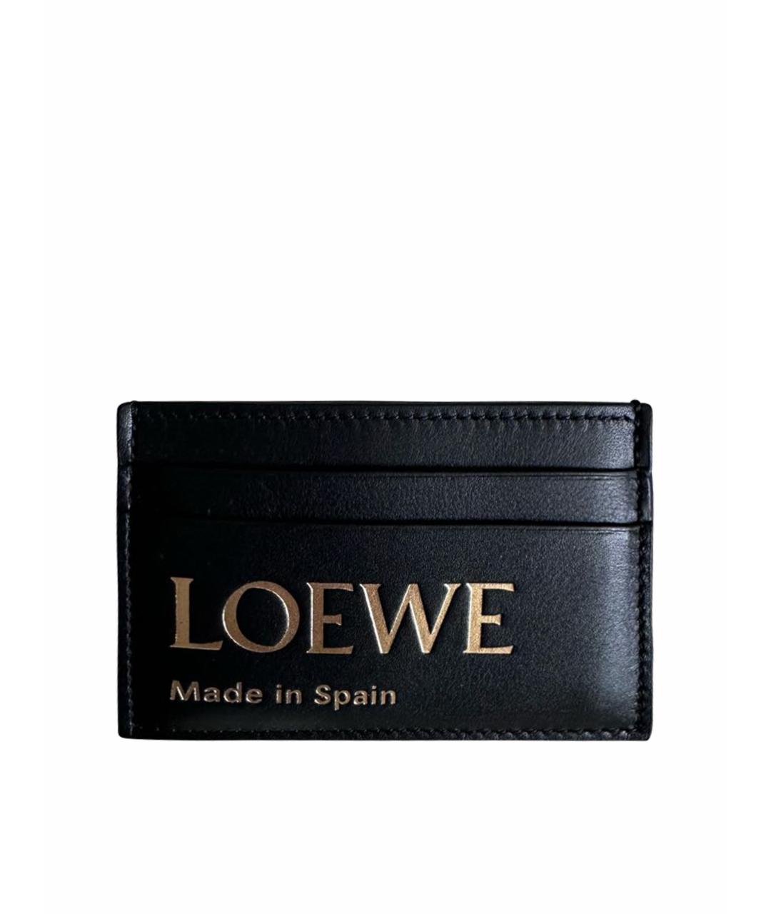 LOEWE Черный кожаный кардхолдер, фото 1