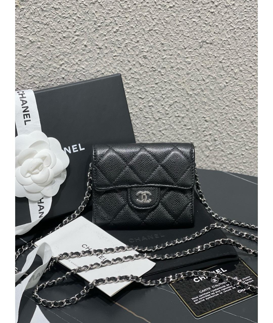 CHANEL Черная кожаная сумка через плечо, фото 8