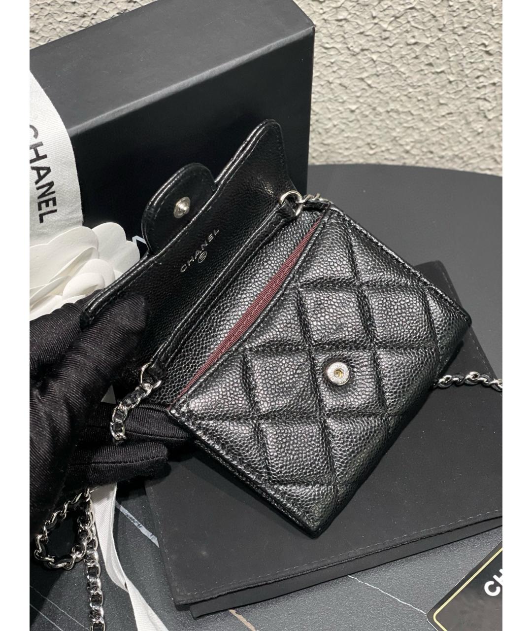 CHANEL Черная кожаная сумка через плечо, фото 6