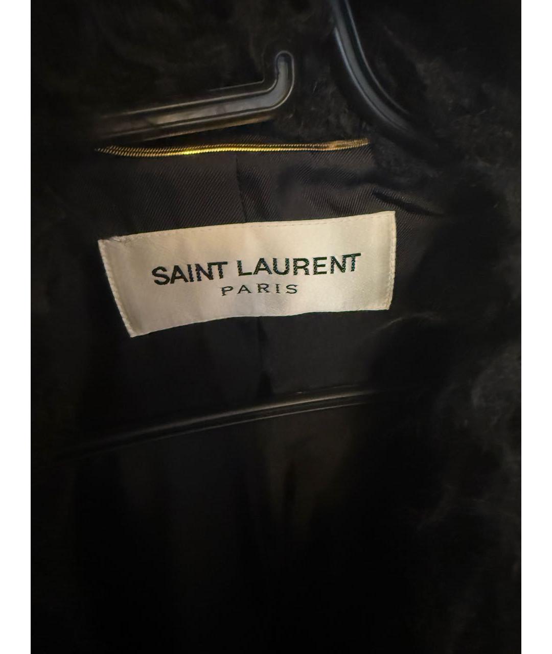 SAINT LAURENT Черная полиэстеровая шуба, фото 2