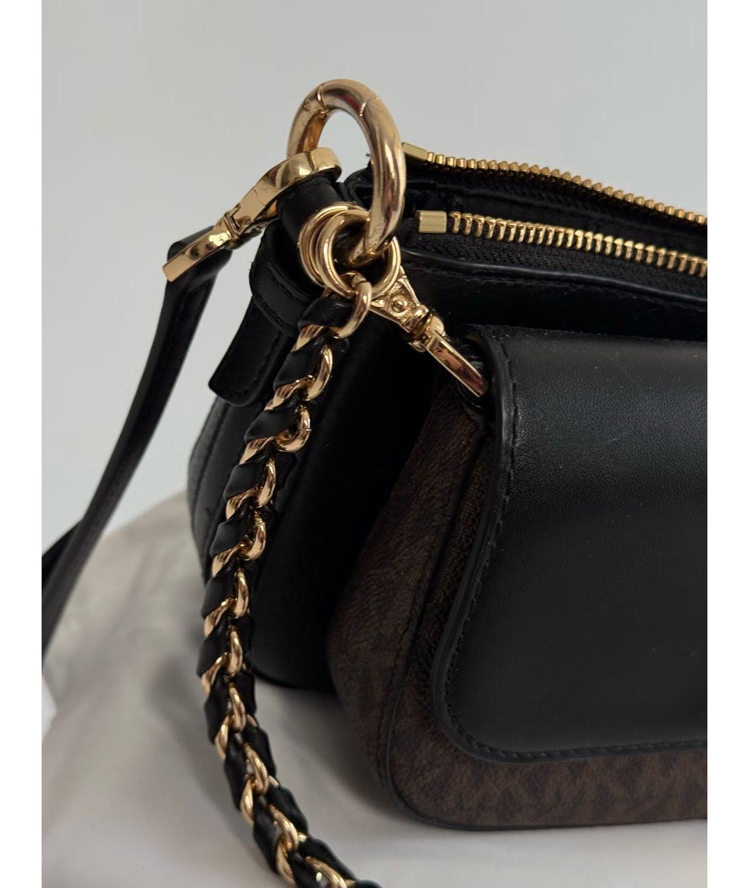 MICHAEL KORS Черная кожаная сумка через плечо, фото 5