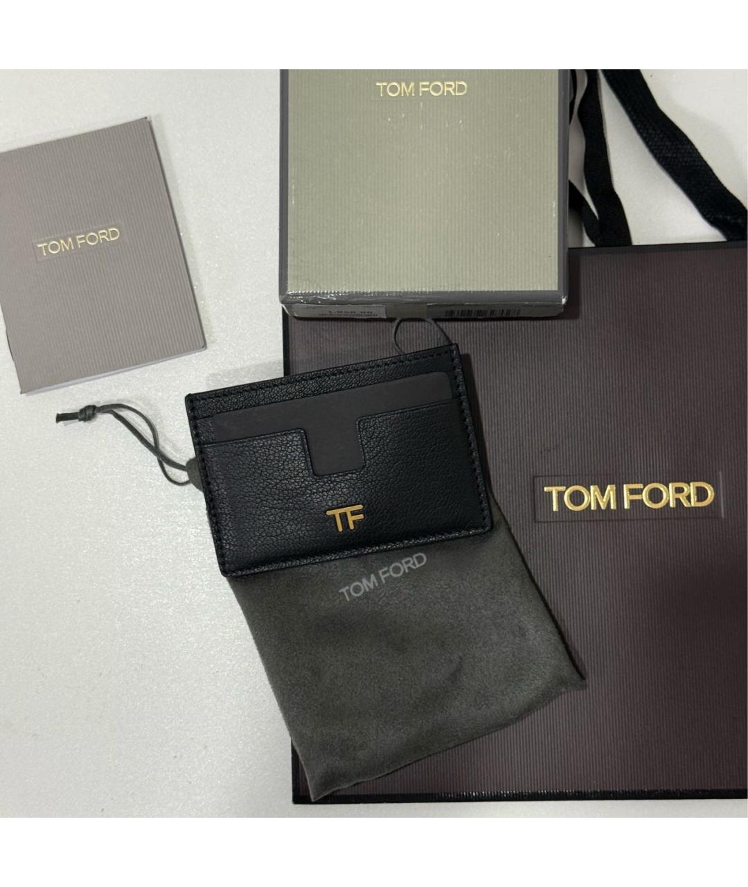 TOM FORD Черный кожаный кардхолдер, фото 3