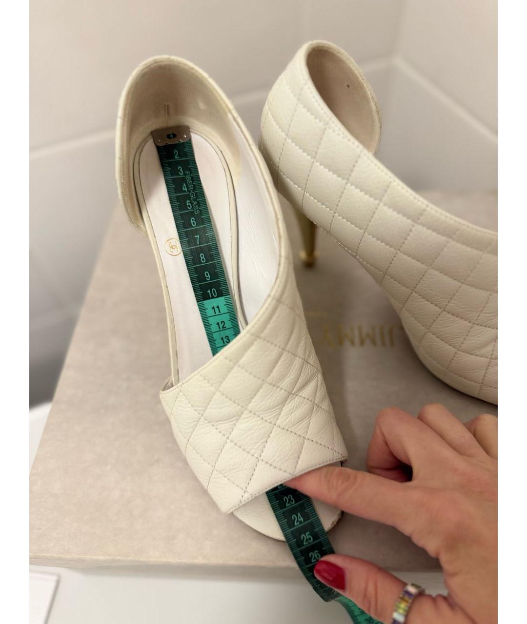 CHANEL Белые кожаные босоножки, фото 7
