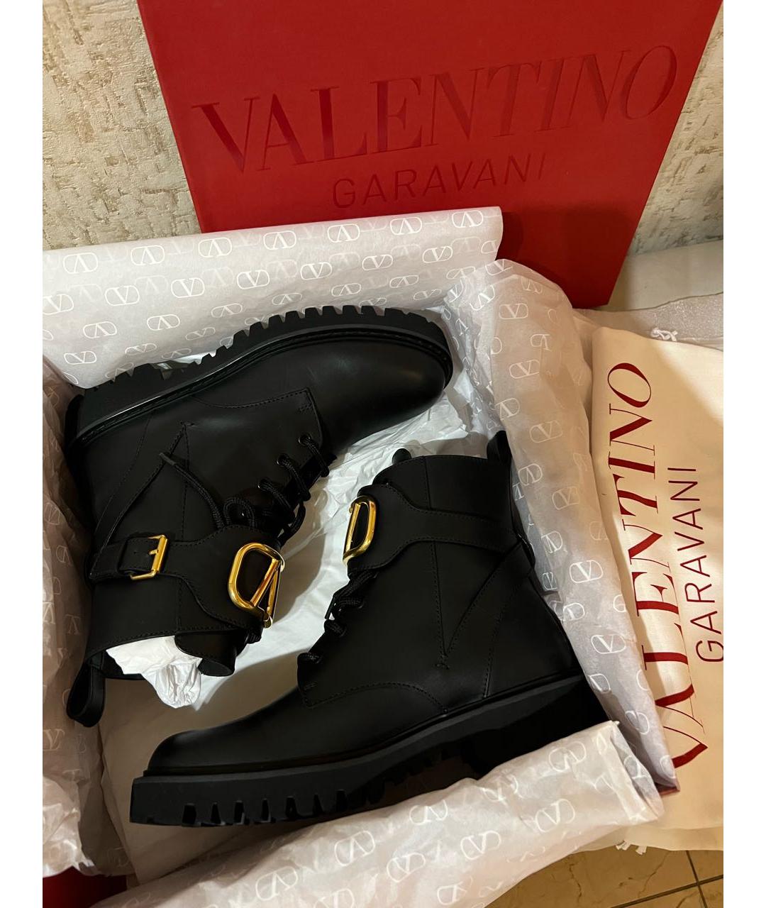 VALENTINO Черные кожаные ботинки, фото 9