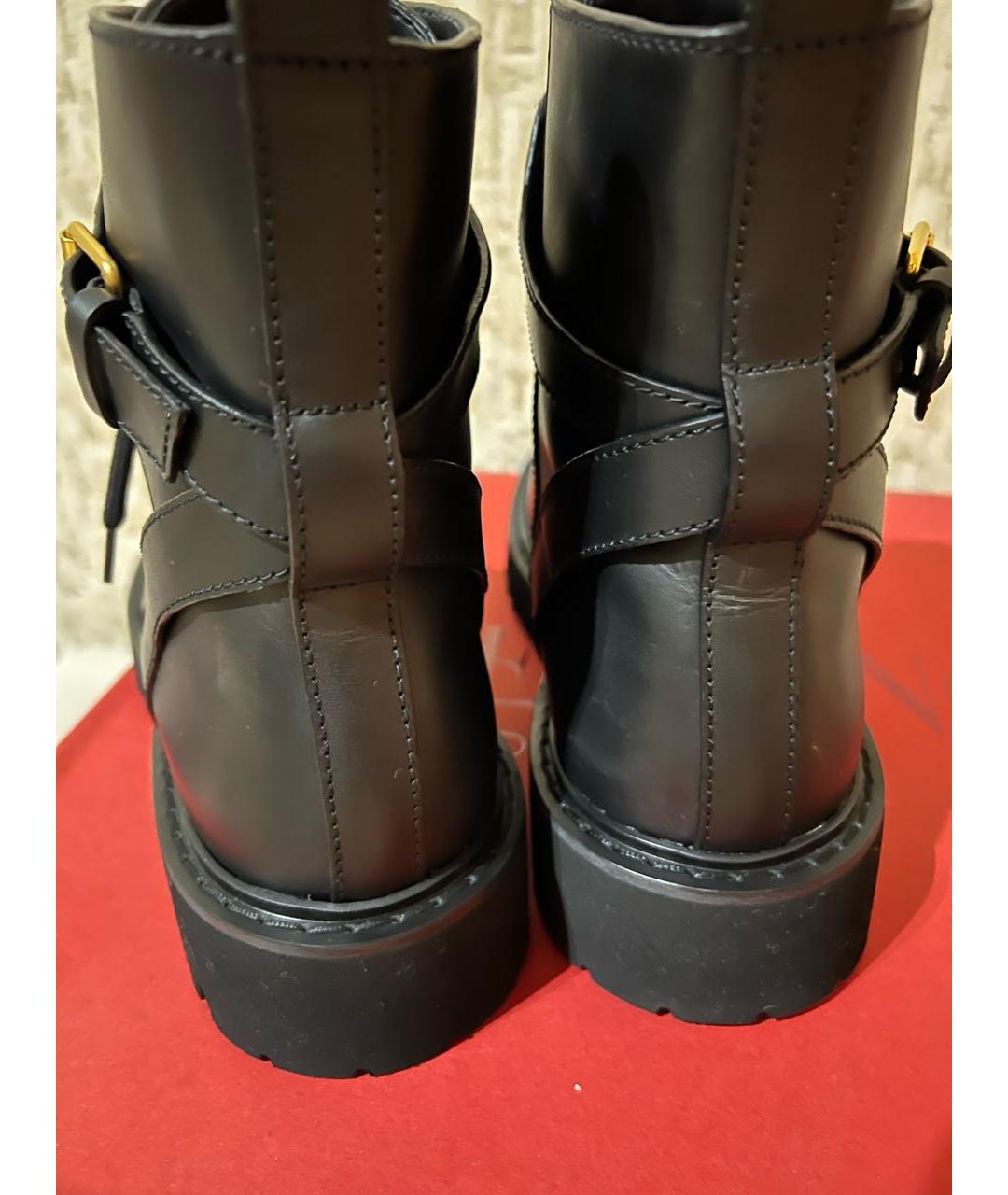 VALENTINO Черные кожаные ботинки, фото 4