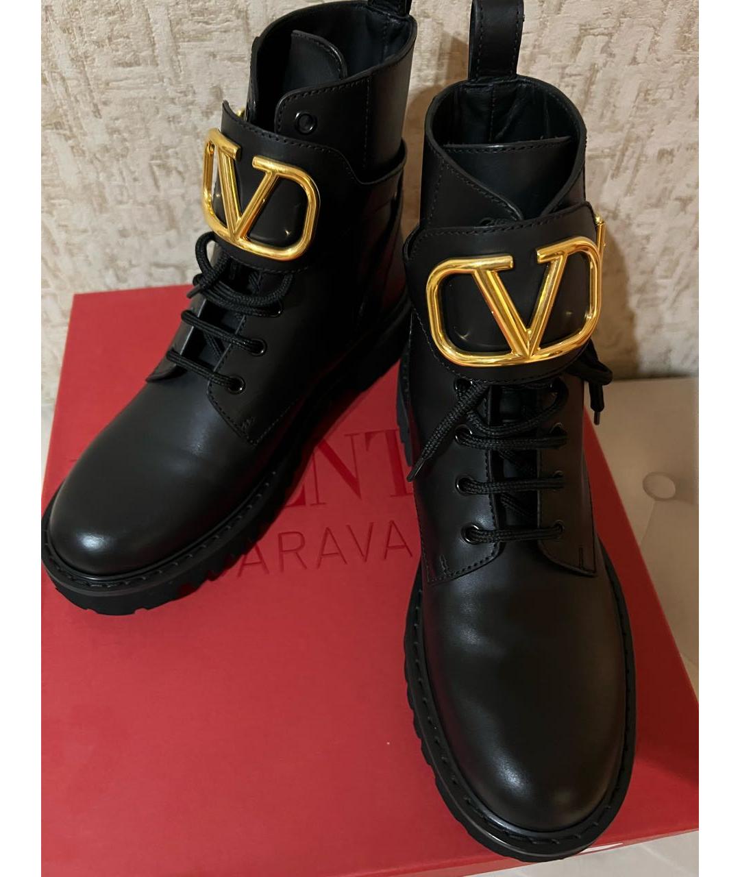 VALENTINO Черные кожаные ботинки, фото 2