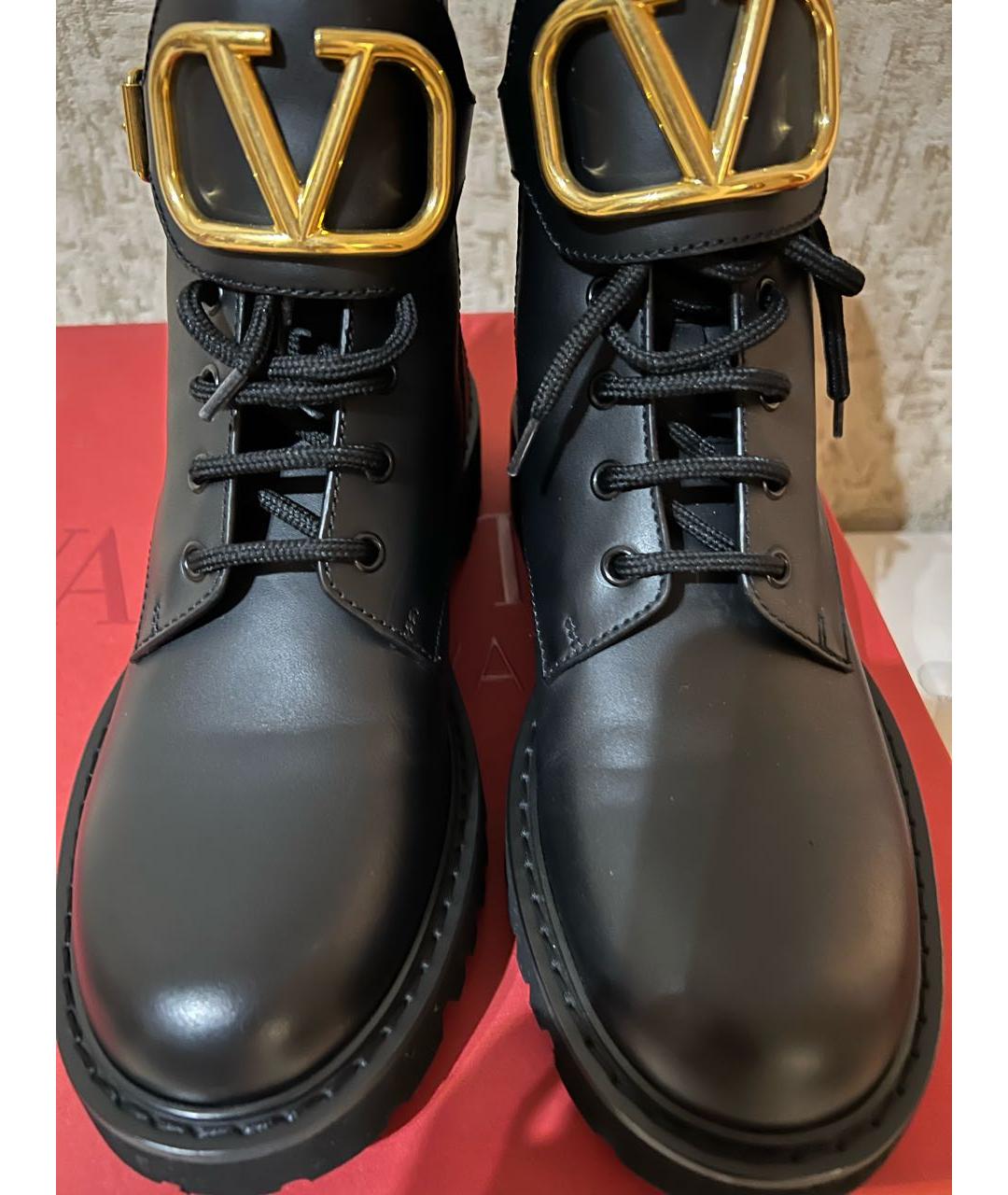 VALENTINO Черные кожаные ботинки, фото 3