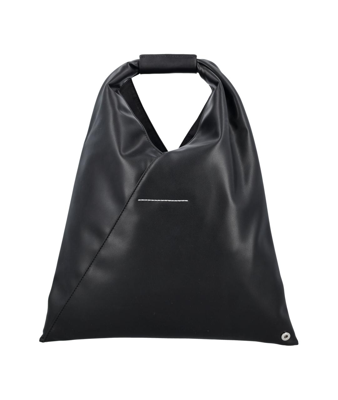 MM6 MAISON MARGIELA Черная сумка тоут из искусственной кожи, фото 4