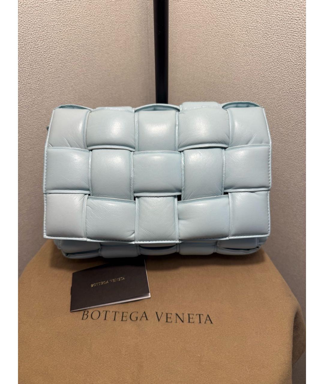 BOTTEGA VENETA Голубая кожаная сумка через плечо, фото 9