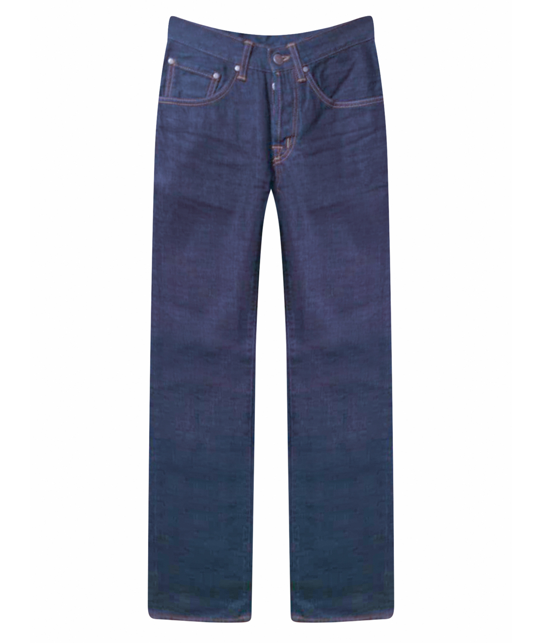 +PEOPLE Темно-синие хлопковые прямые джинсы, фото 1