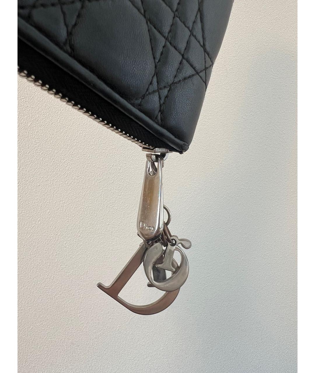 CHRISTIAN DIOR Черный кожаный кошелек, фото 5