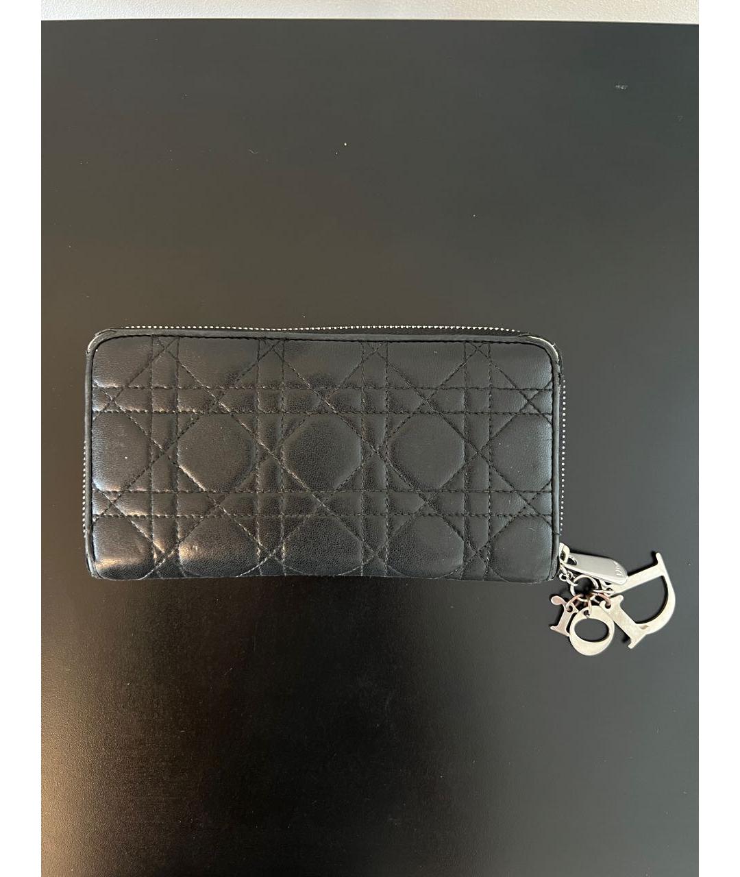 CHRISTIAN DIOR Черный кожаный кошелек, фото 7