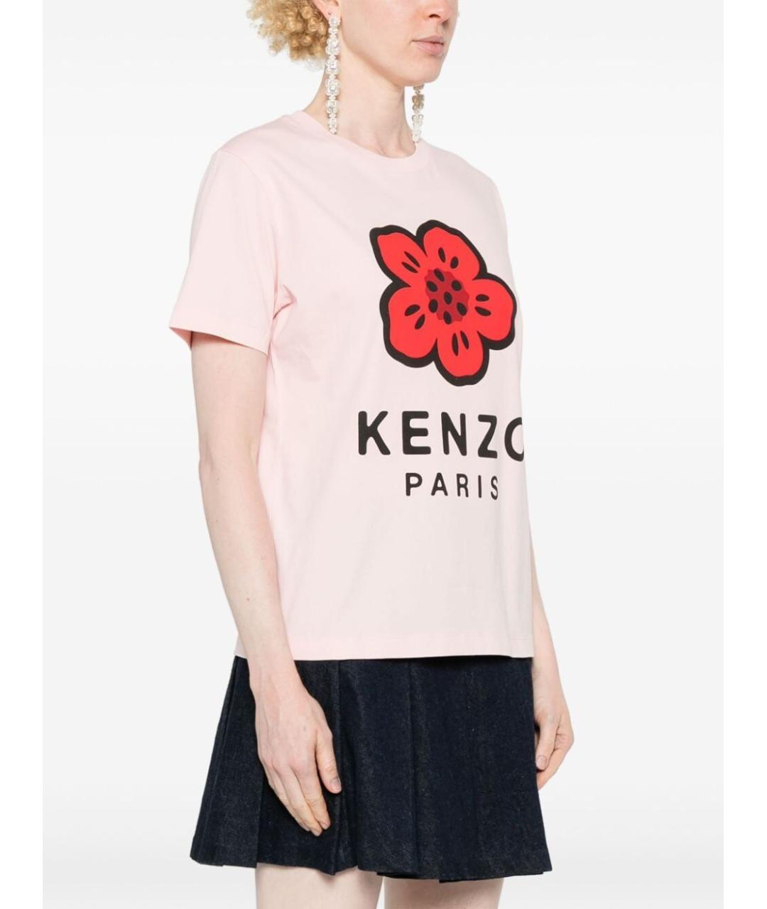 KENZO Розовая хлопковая футболка, фото 4