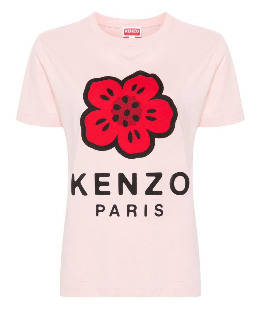 KENZO Розовая хлопковая футболка, фото 1