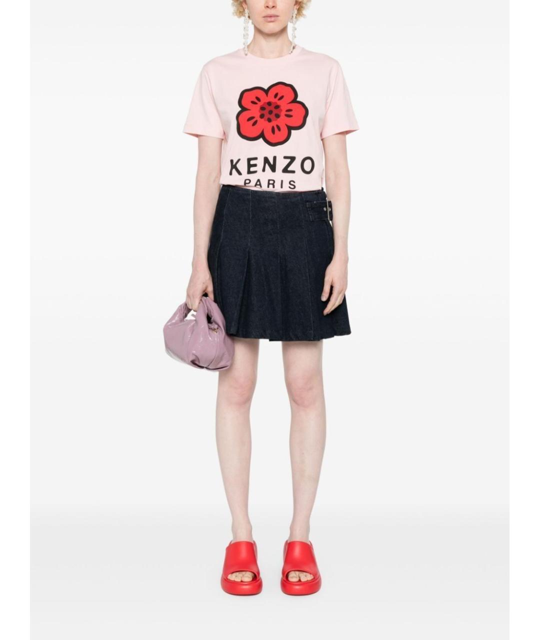 KENZO Розовая хлопковая футболка, фото 3