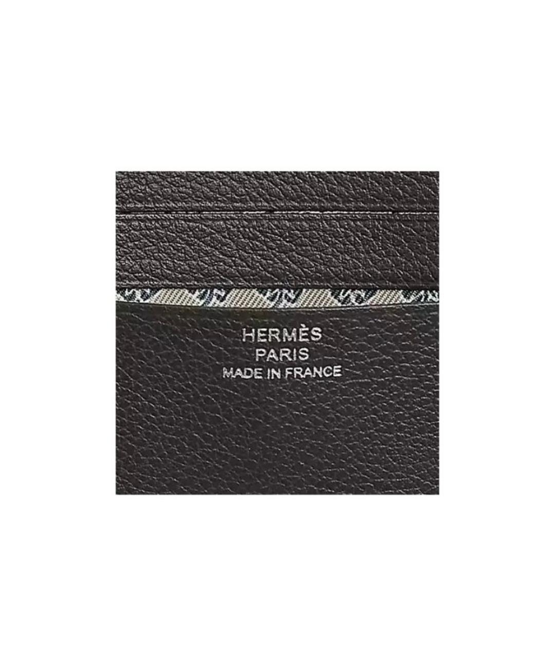 HERMES Черный кожаный кардхолдер, фото 3