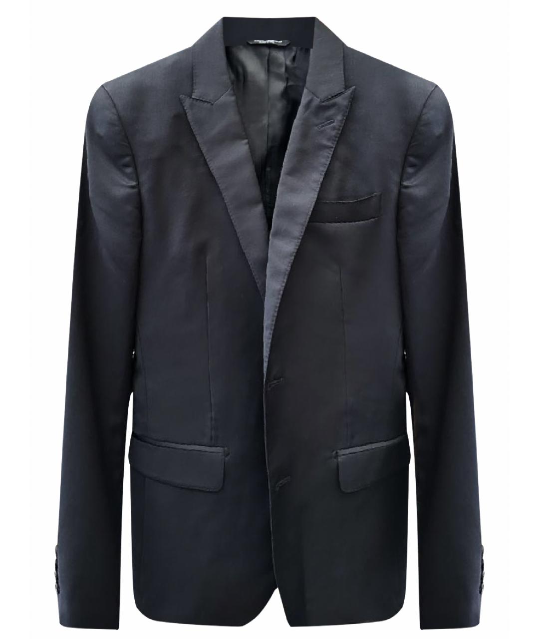 DOLCE&GABBANA Темно-синий шерстяной пиджак, фото 1