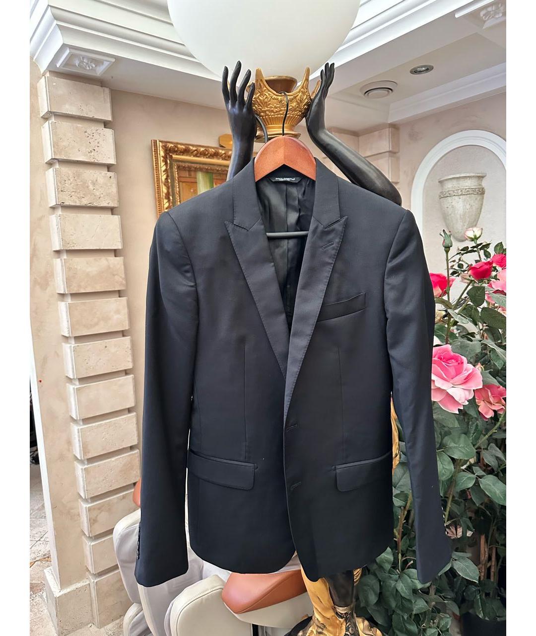 DOLCE&GABBANA Темно-синий шерстяной пиджак, фото 7