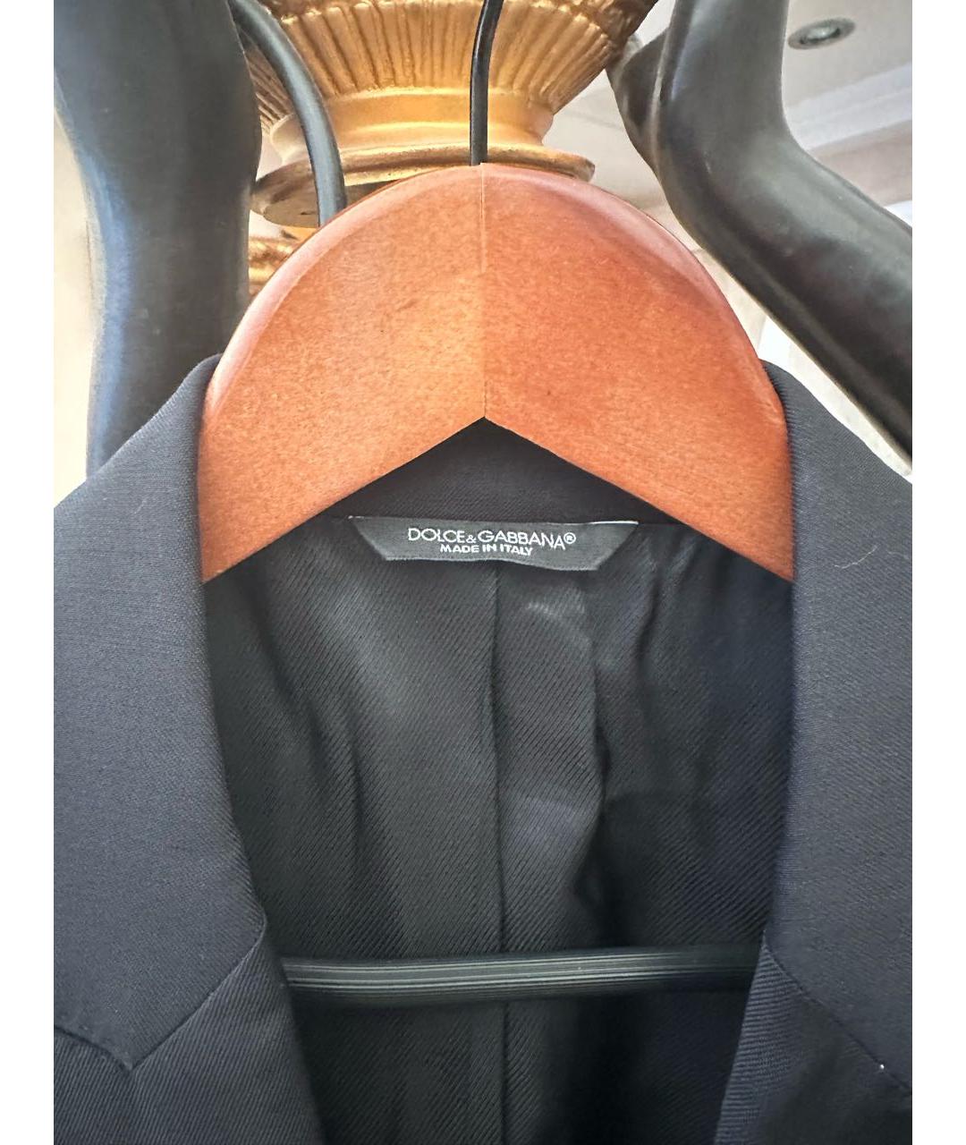 DOLCE&GABBANA Темно-синий шерстяной пиджак, фото 3