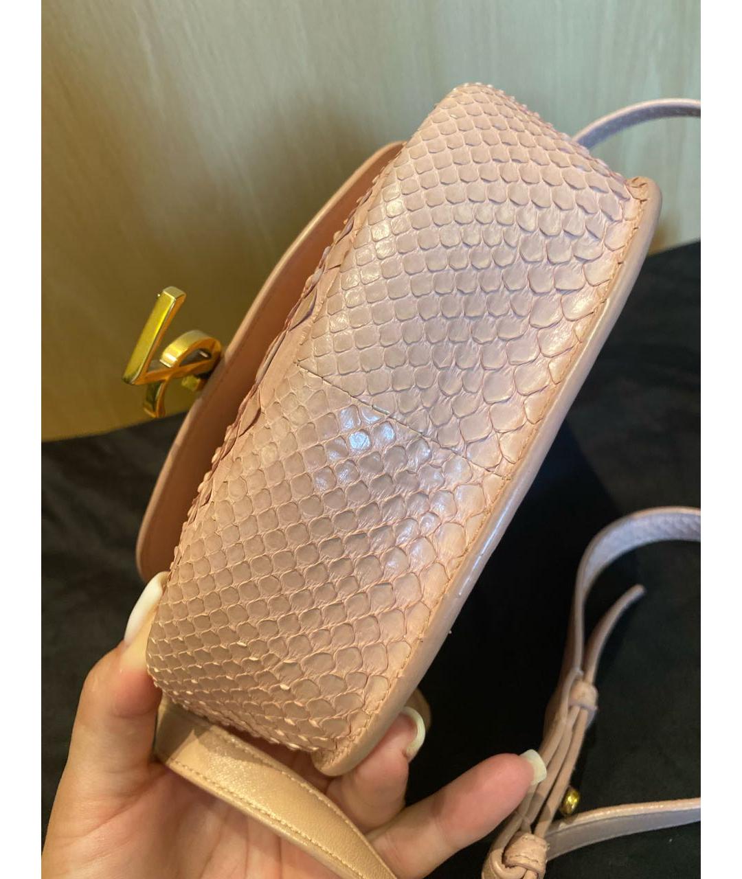 SAINT LAURENT Коралловая сумка через плечо из экзотической кожи, фото 3