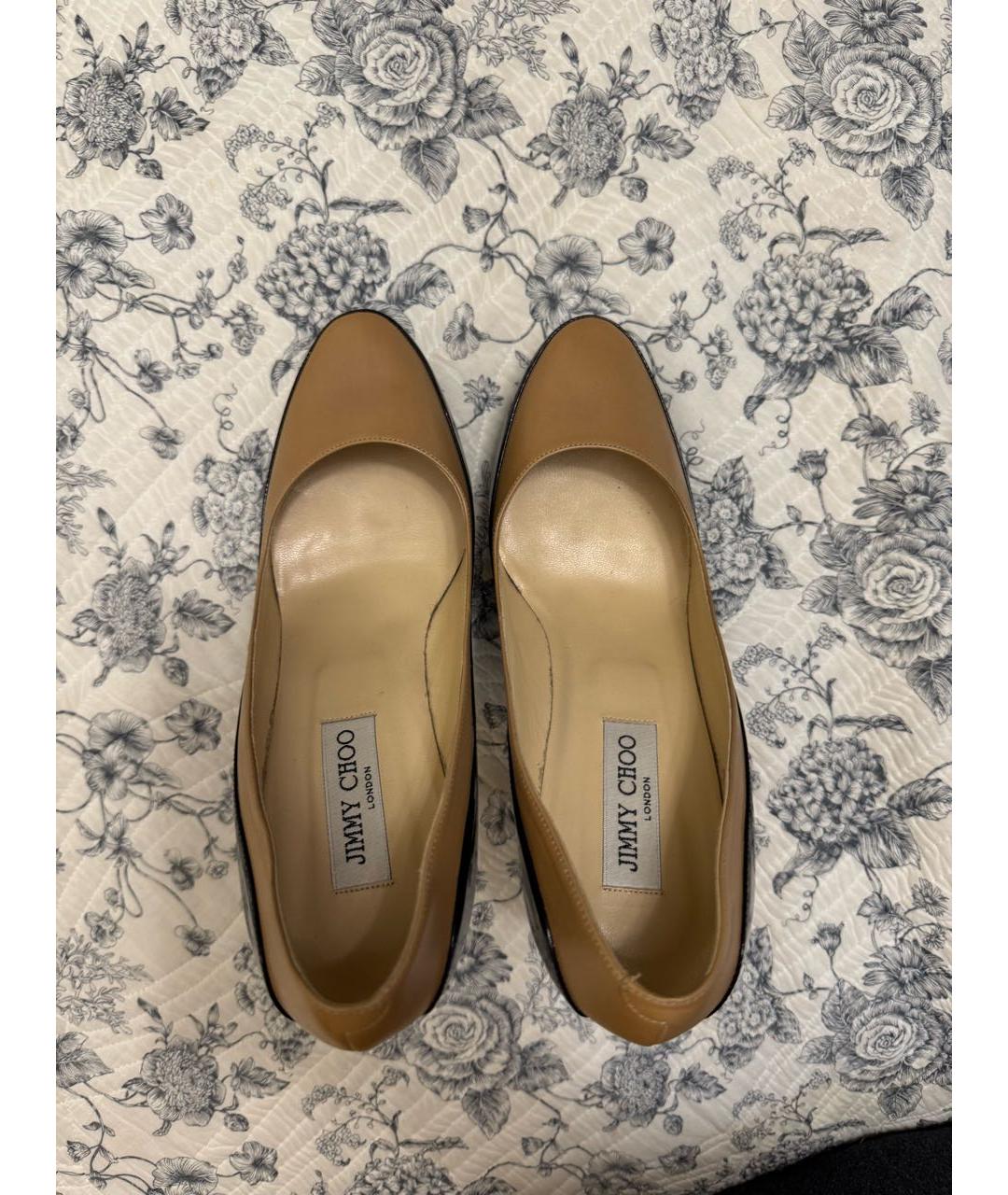 JIMMY CHOO Бежевые кожаные туфли, фото 3