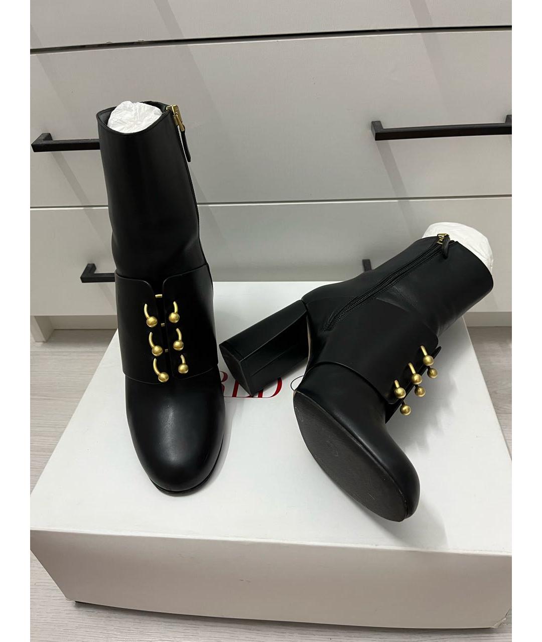 RED VALENTINO Черные кожаные ботильоны, фото 2