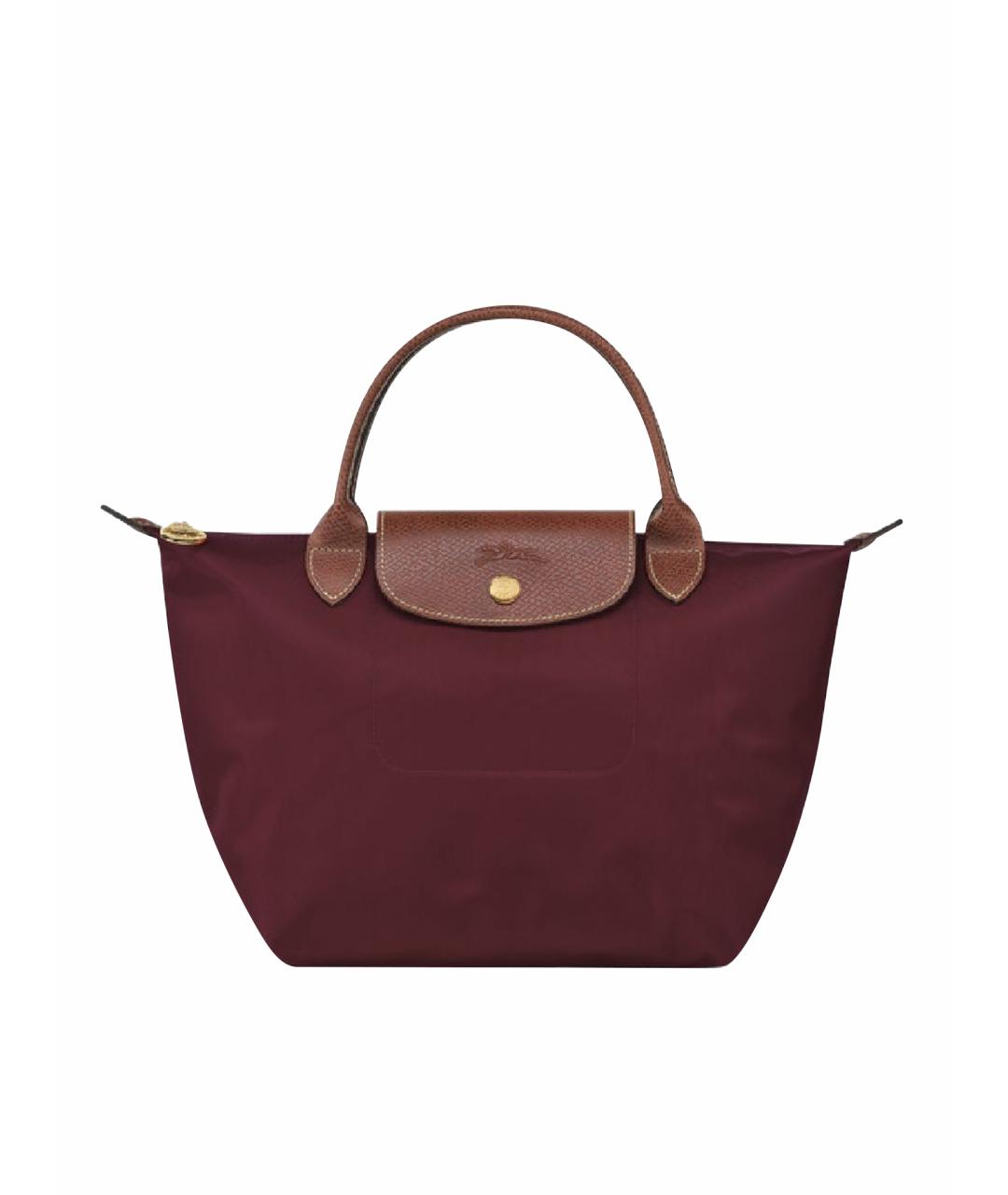 LONGCHAMP Бордовая тканевая сумка тоут, фото 1