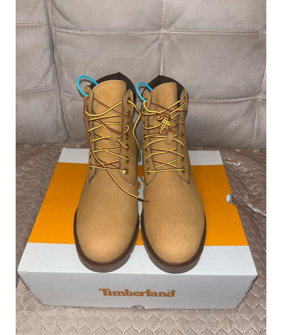 TIMBERLAND Оранжевое нубуковые высокие ботинки, фото 2