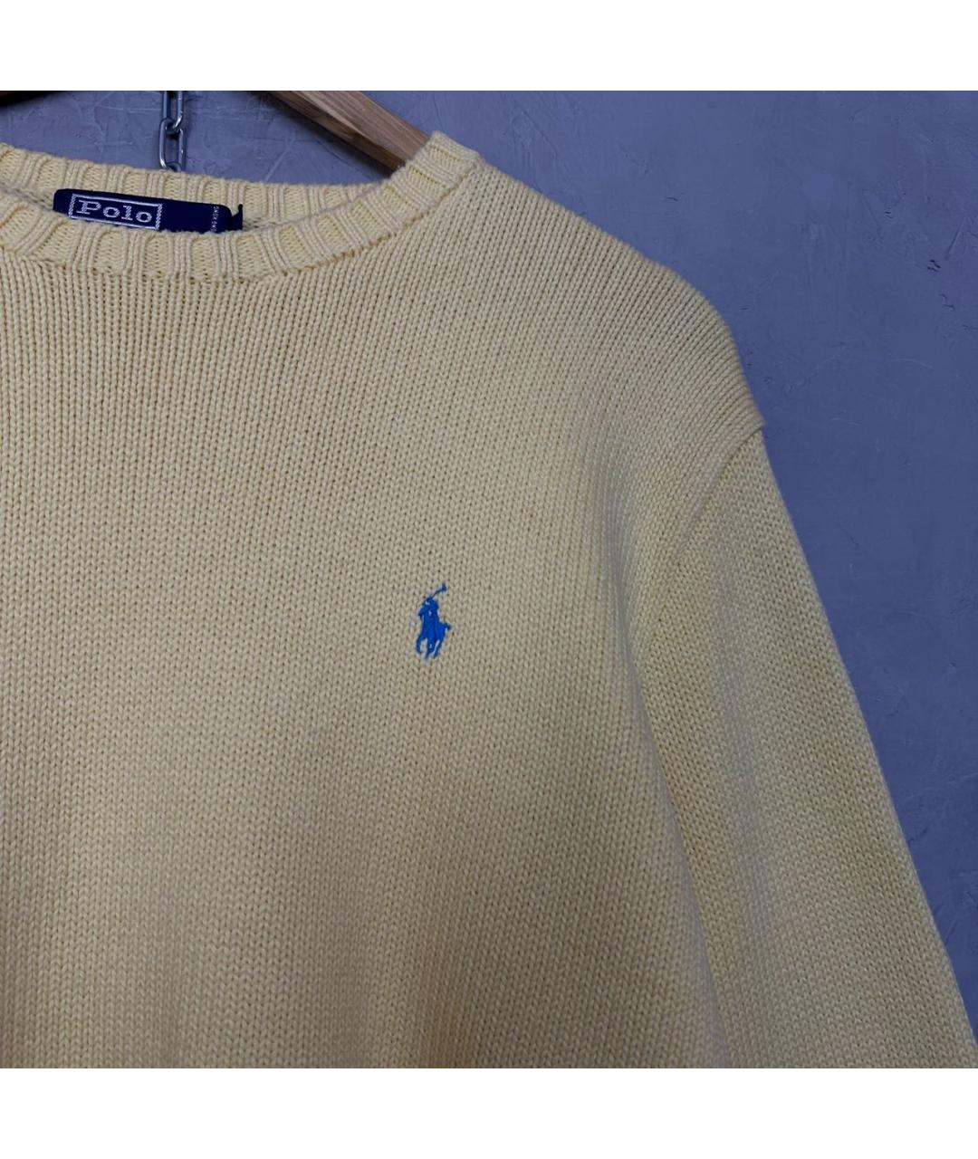 POLO RALPH LAUREN Желтый хлопковый джемпер / свитер, фото 5