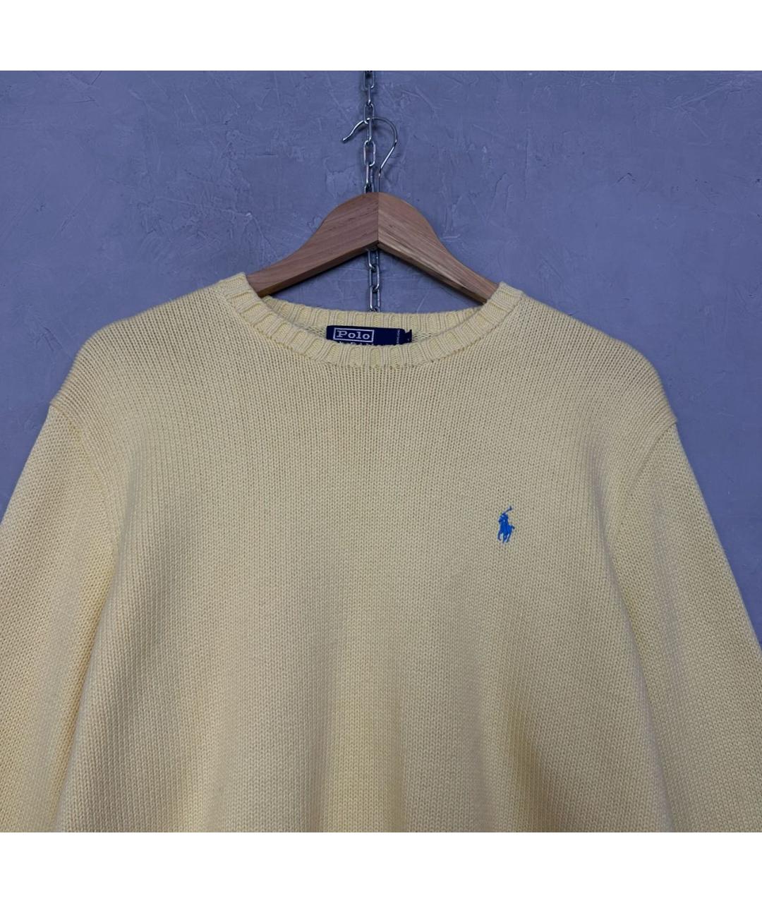 POLO RALPH LAUREN Желтый хлопковый джемпер / свитер, фото 4