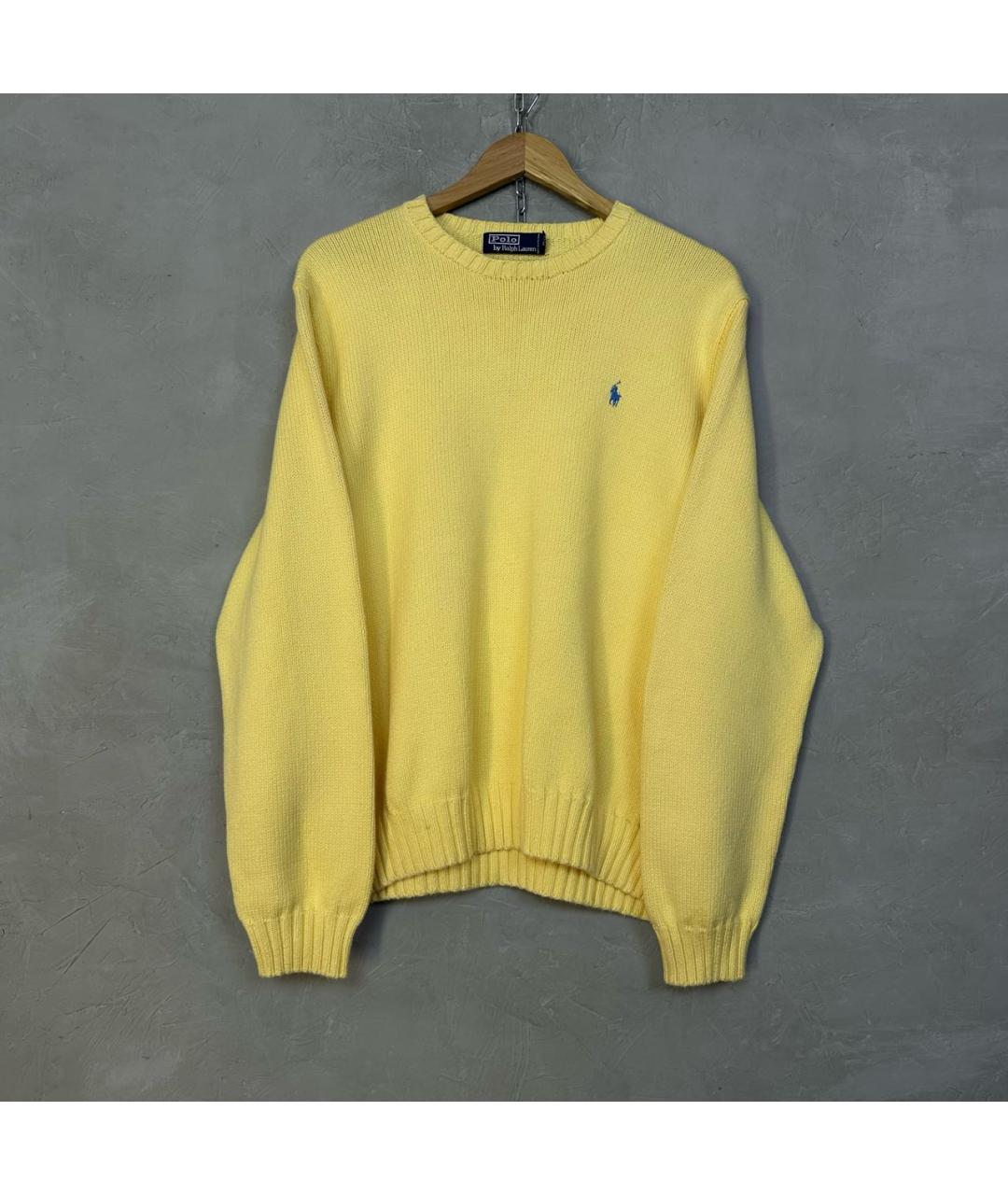 POLO RALPH LAUREN Желтый хлопковый джемпер / свитер, фото 2