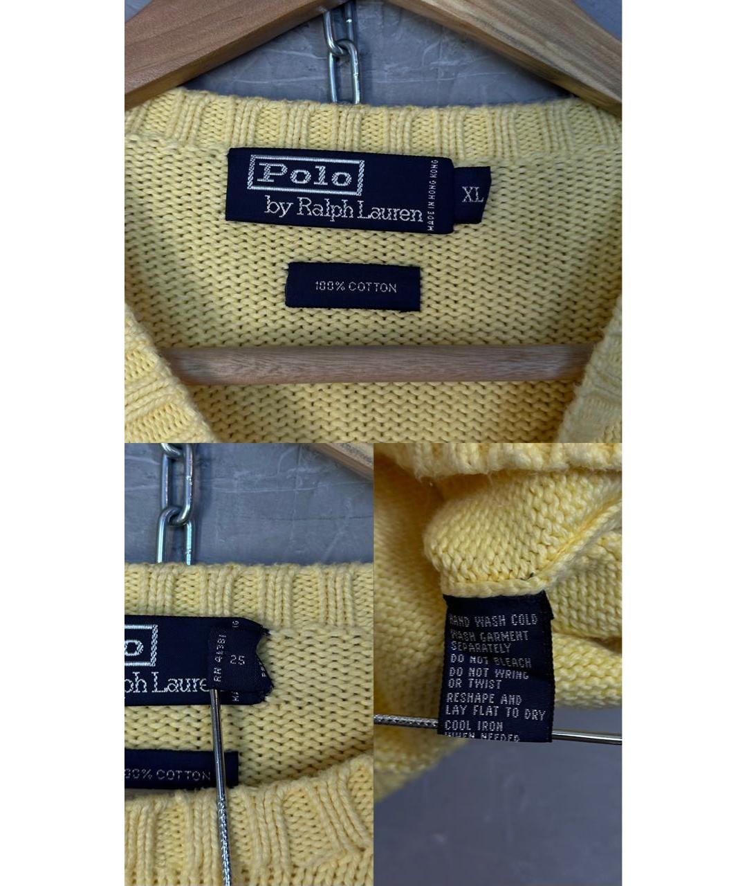 POLO RALPH LAUREN Желтый хлопковый джемпер / свитер, фото 7