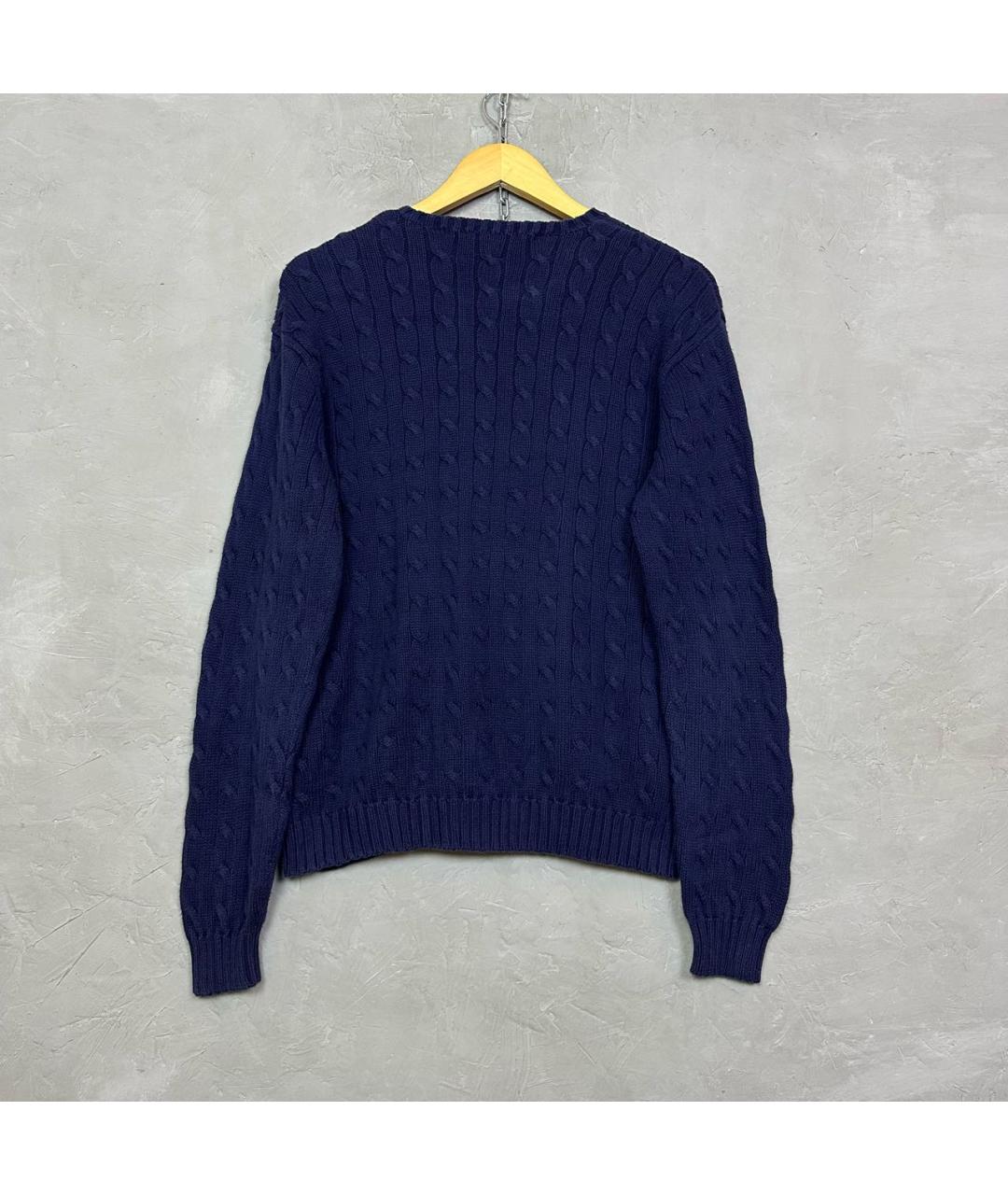 POLO RALPH LAUREN Темно-синий хлопковый джемпер / свитер, фото 2