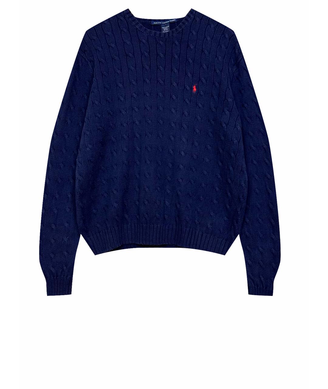 POLO RALPH LAUREN Темно-синий хлопковый джемпер / свитер, фото 1