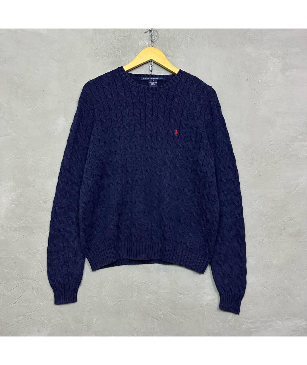 POLO RALPH LAUREN Темно-синий хлопковый джемпер / свитер, фото 7