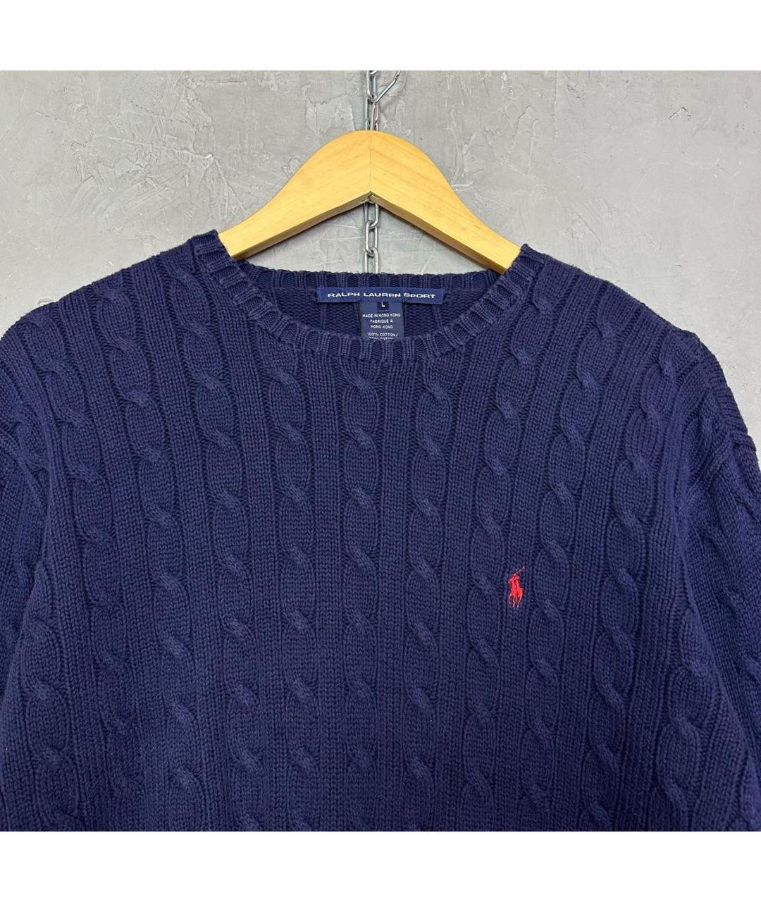 POLO RALPH LAUREN Темно-синий хлопковый джемпер / свитер, фото 3