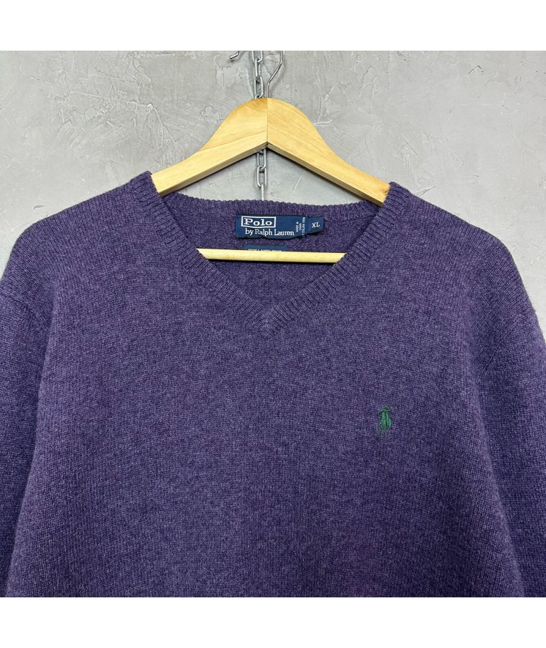 POLO RALPH LAUREN Фиолетовый шерстяной джемпер / свитер, фото 4