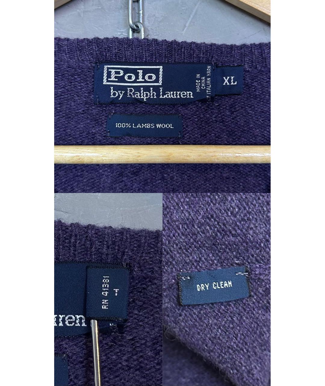POLO RALPH LAUREN Фиолетовый шерстяной джемпер / свитер, фото 8
