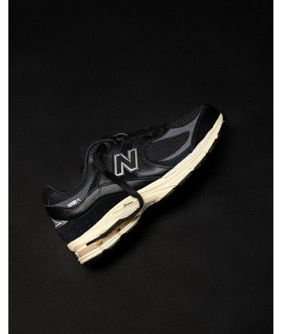 NEW BALANCE Черные кожаные низкие кроссовки / кеды, фото 4