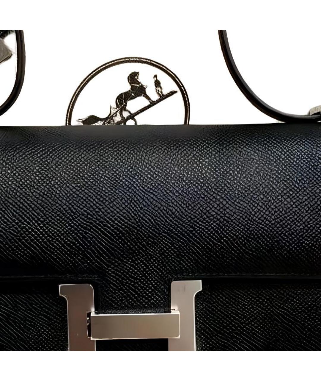 HERMES Черная кожаная сумка через плечо, фото 2