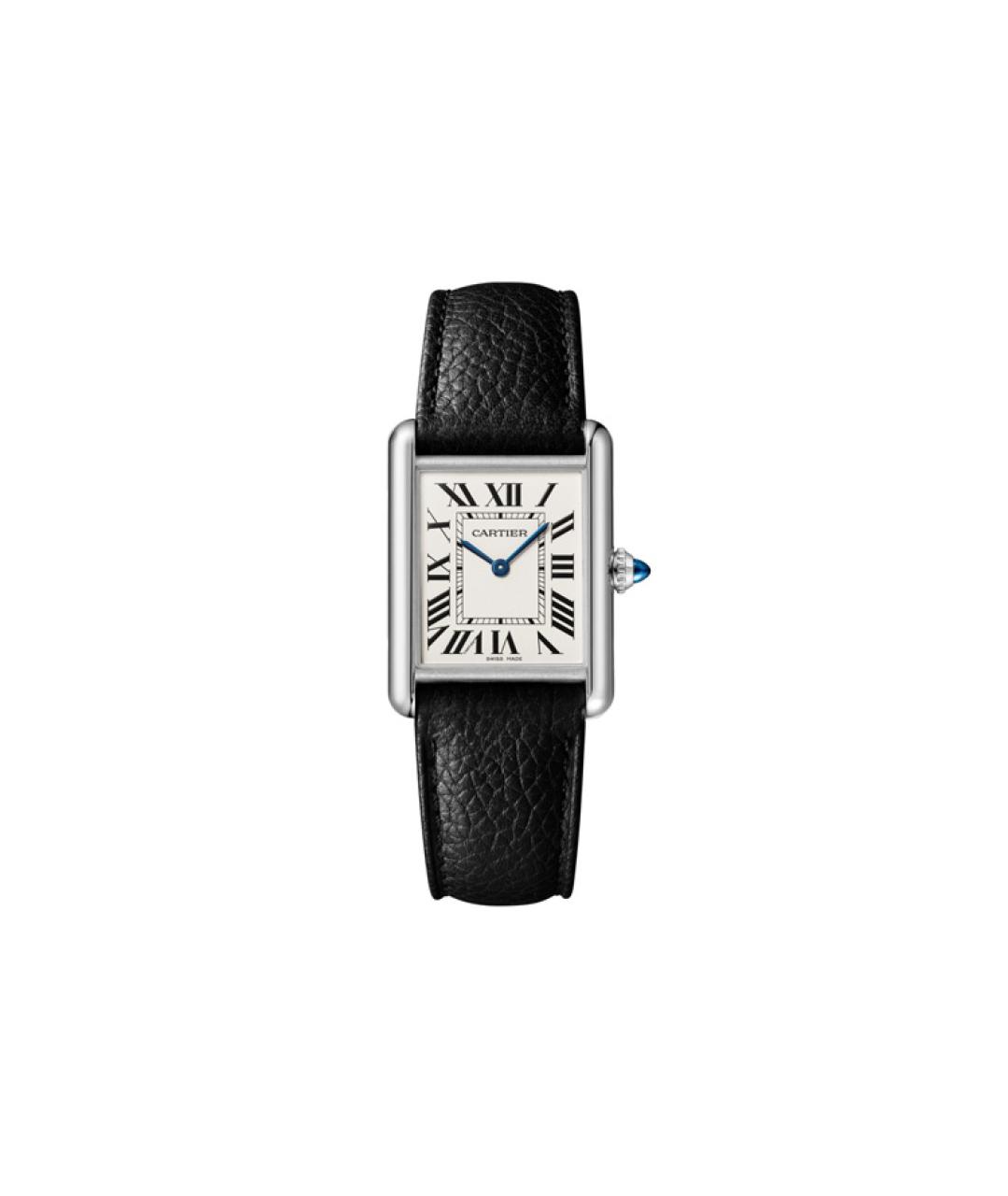 CARTIER Черные кожаные часы, фото 1