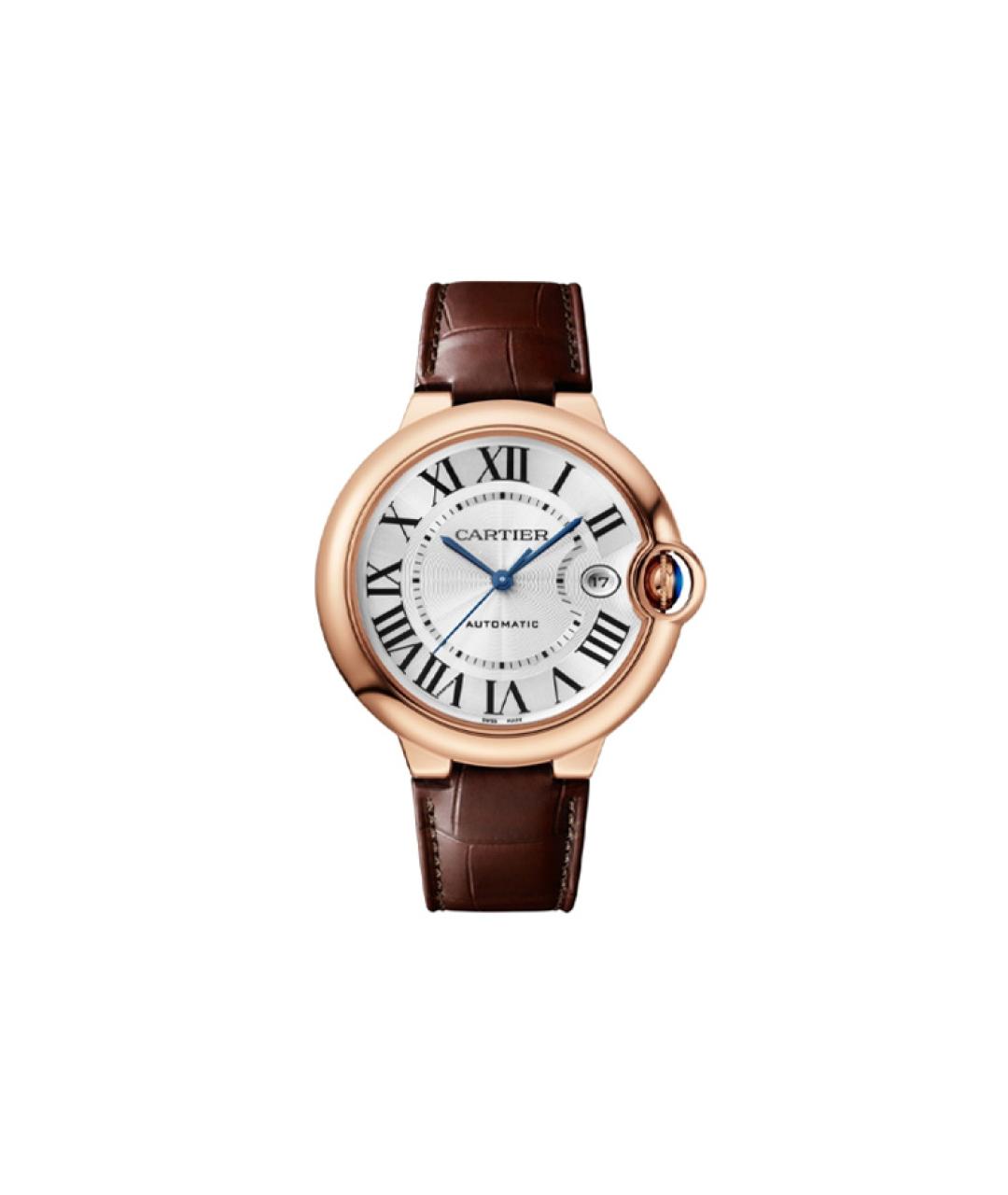 CARTIER Коричневые часы из розового золота, фото 1