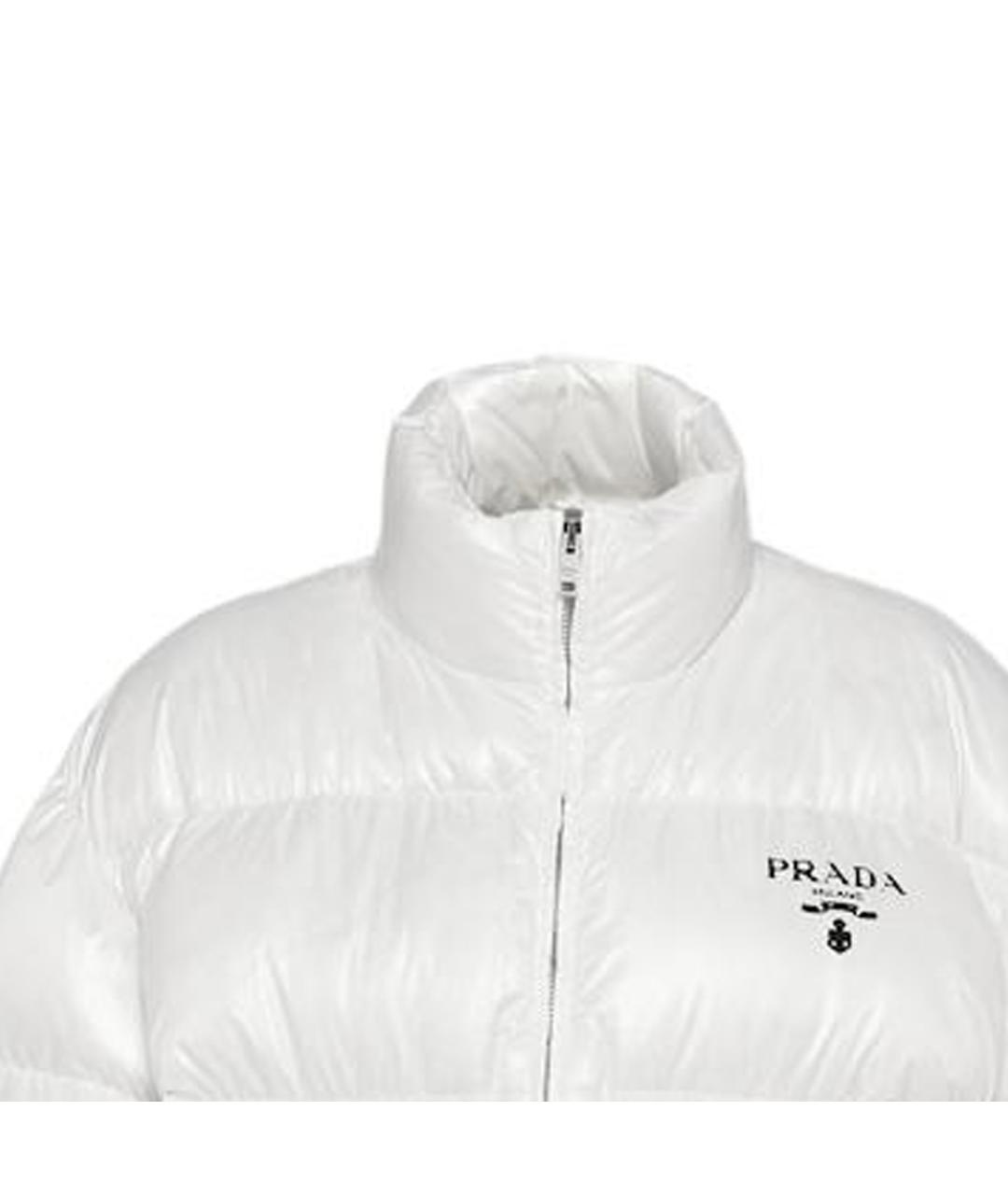 PRADA Белый полиамидовый пуховик, фото 4